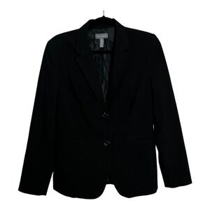 Madison‎ Black Blazer Women's Size 8 Two Button Lapel Collar Classic Work Office